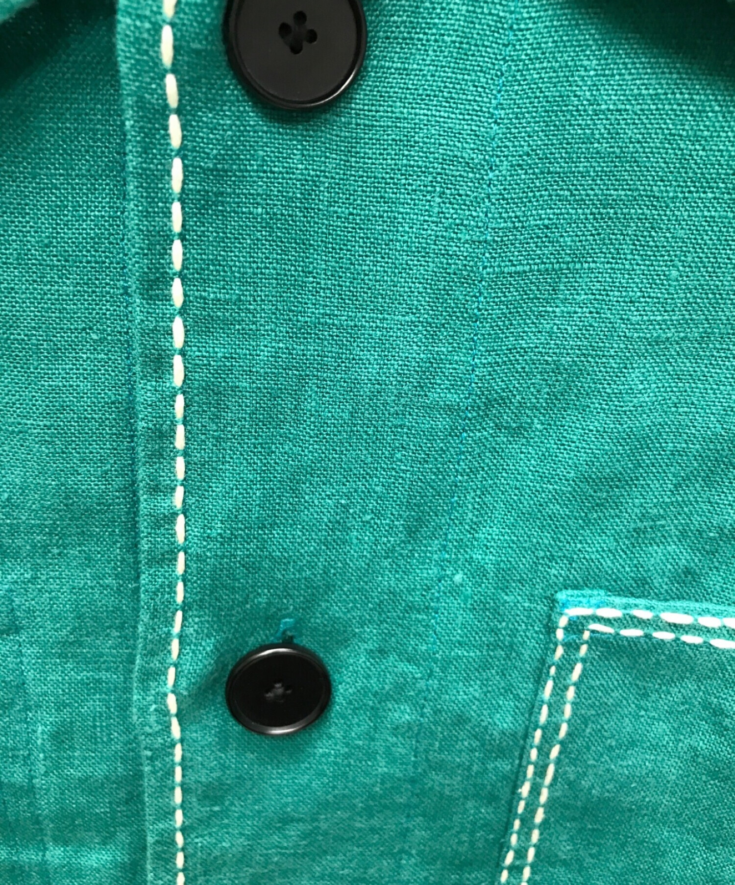 mii EN FETE (フメイ) リネンシャツジャケット グリーン サイズ:L