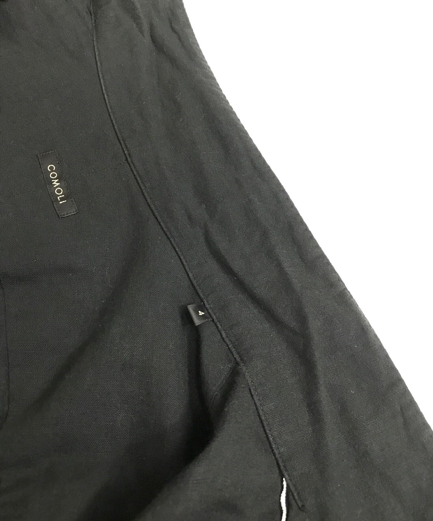 COMOLI (コモリ) ベタシャンオープンカラーシャツ ブラック サイズ:4