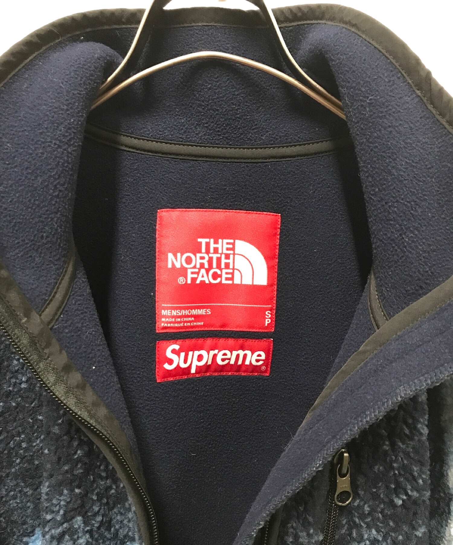 THE NORTH FACE (ザ ノース フェイス) SUPREME (シュプリーム) Bleached Denim Print Fleece  Jacket スカイブルー サイズ:S