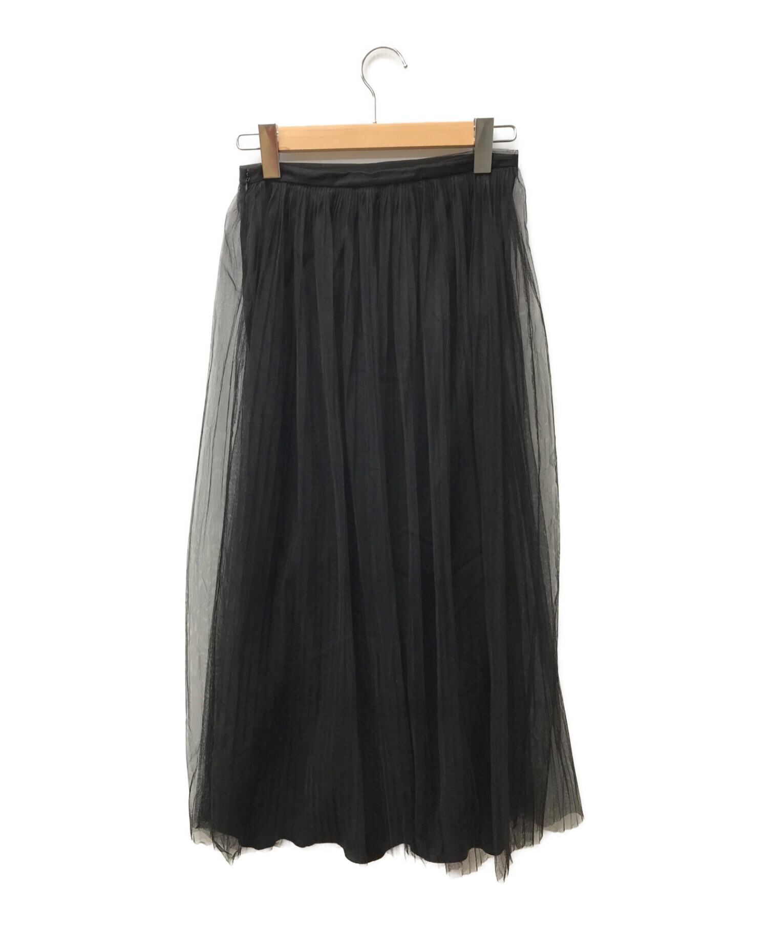 Maison Margiela (メゾンマルジェラ) TONAL PLEATED MAXI SKIRT ブラック サイズ:40