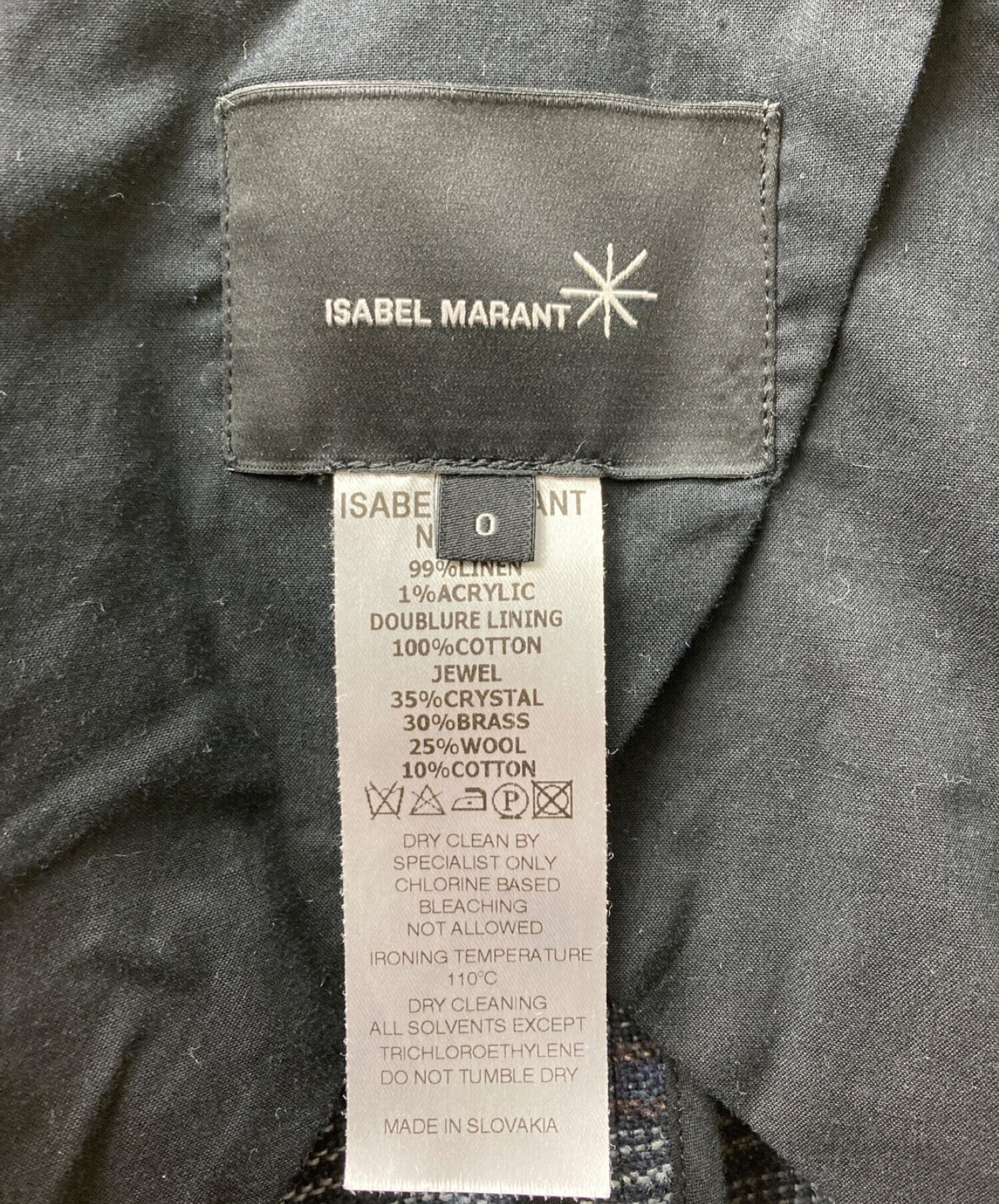 ISABEL MARANT (イザベルマラン) 装飾ノーカラージャケット ブラック