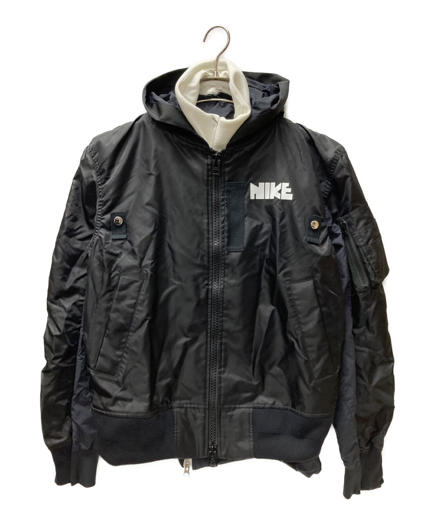 NIKE (ナイキ) sacai (サカイ) ドッキング ボンバー ジャケット ブラック サイズ:S