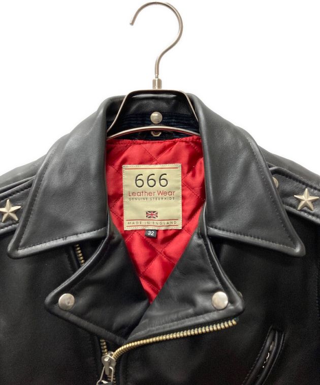 中古・古着通販】666 (666) ダブルライダースジャケット ブラック サイズ:32｜ブランド・古着通販 トレファク公式【TREFAC  FASHION】スマホサイト