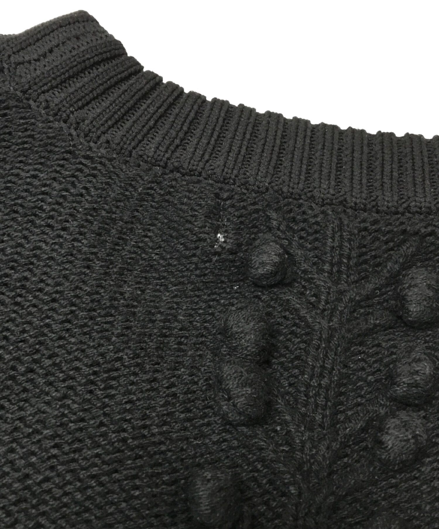 LEINWANDE (ラインヴァンド) Popcorn Tree Knitted Cardigan ブラック サイズ:F