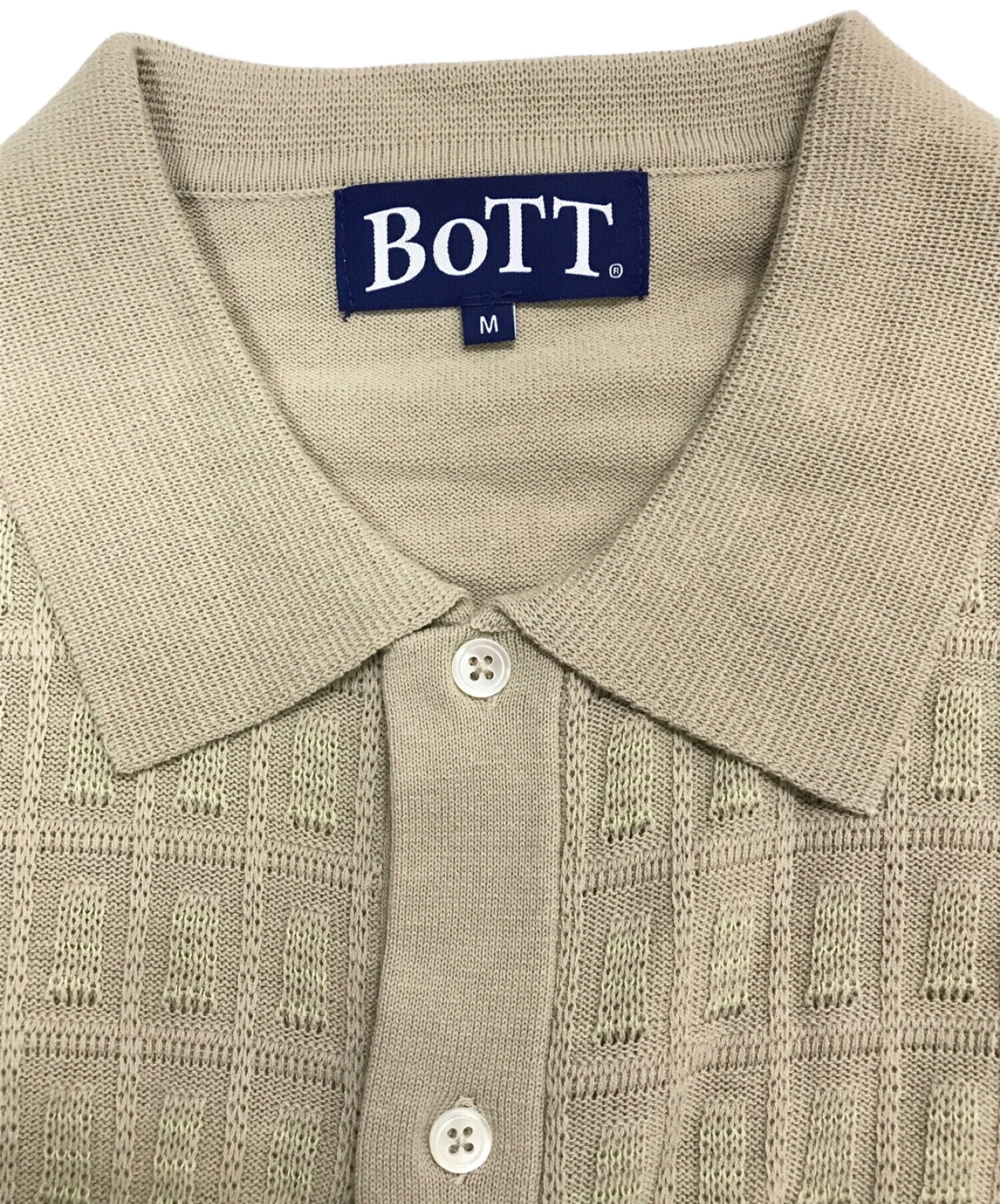 中古・古着通販】BoTT (ボット) ニットポロシャツ ベージュ サイズ:M