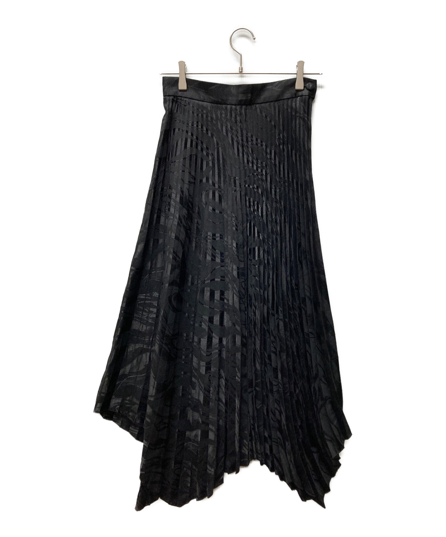 KANAKO SAKAI (カナコ サカイ) ジャガードプリーツスカート ブラック サイズ:34