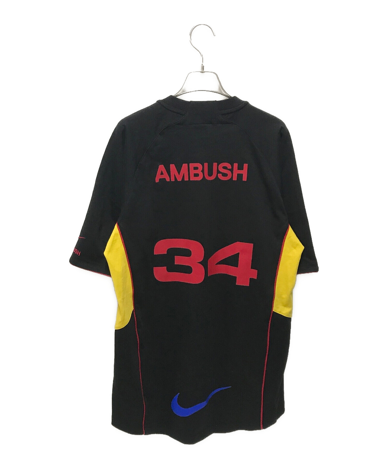 NIKE (ナイキ) AMBUSH (アンブッシュ) ダブルネームロゴプリントTシャツ イエロー×ブラック サイズ:M