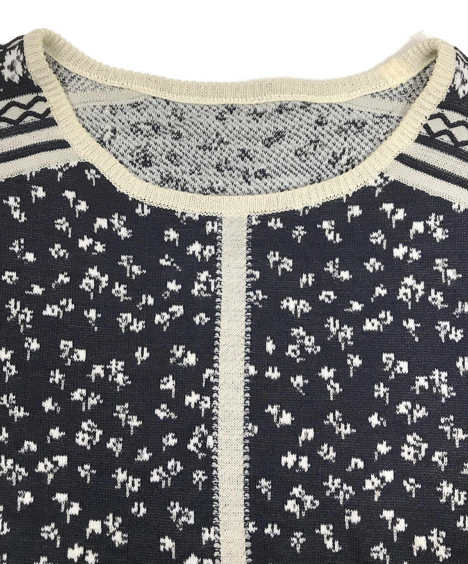 Mame Kurogouchi (マメクロゴウチ) Osmanthus Motif Jacquard Knitted Dress ブラック サイズ:2