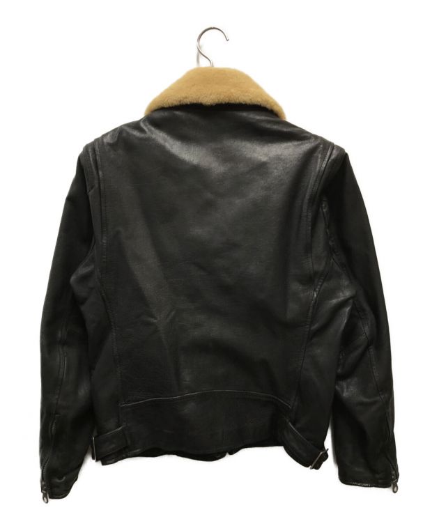 中古・古着通販】Yohji Yamamoto pour homme (ヨウジヤマモト プールオム) 襟ボアホースライダースレザージャケット ブラック  サイズ:2｜ブランド・古着通販 トレファク公式【TREFAC FASHION】スマホサイト