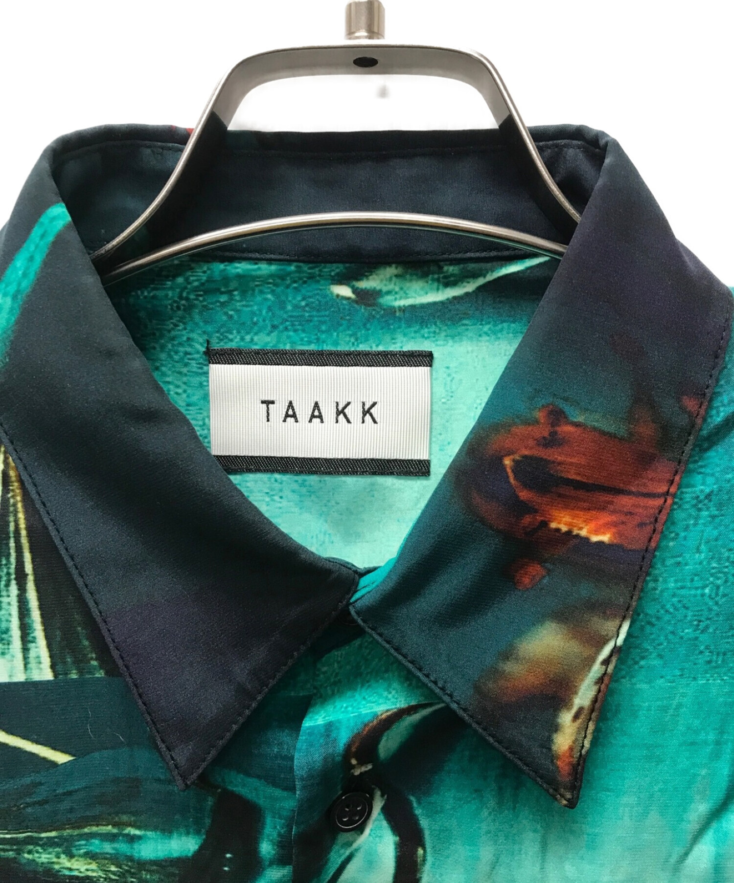 中古・古着通販】TAAKK (ターク) 総柄シルクシャツ グリーン サイズ:2 