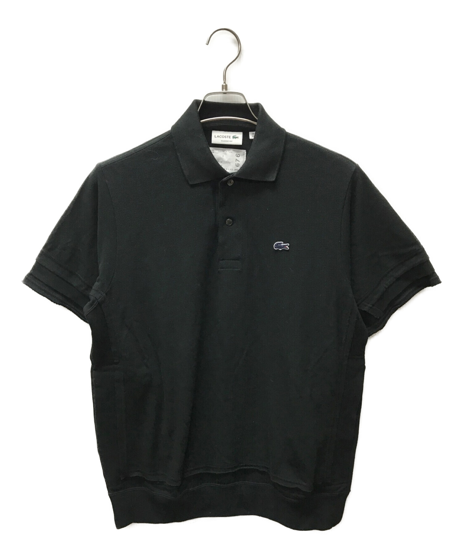 sacai (サカイ) LACOSTE (ラコステ) ドッキングポロシャツ ブラック サイズ:2