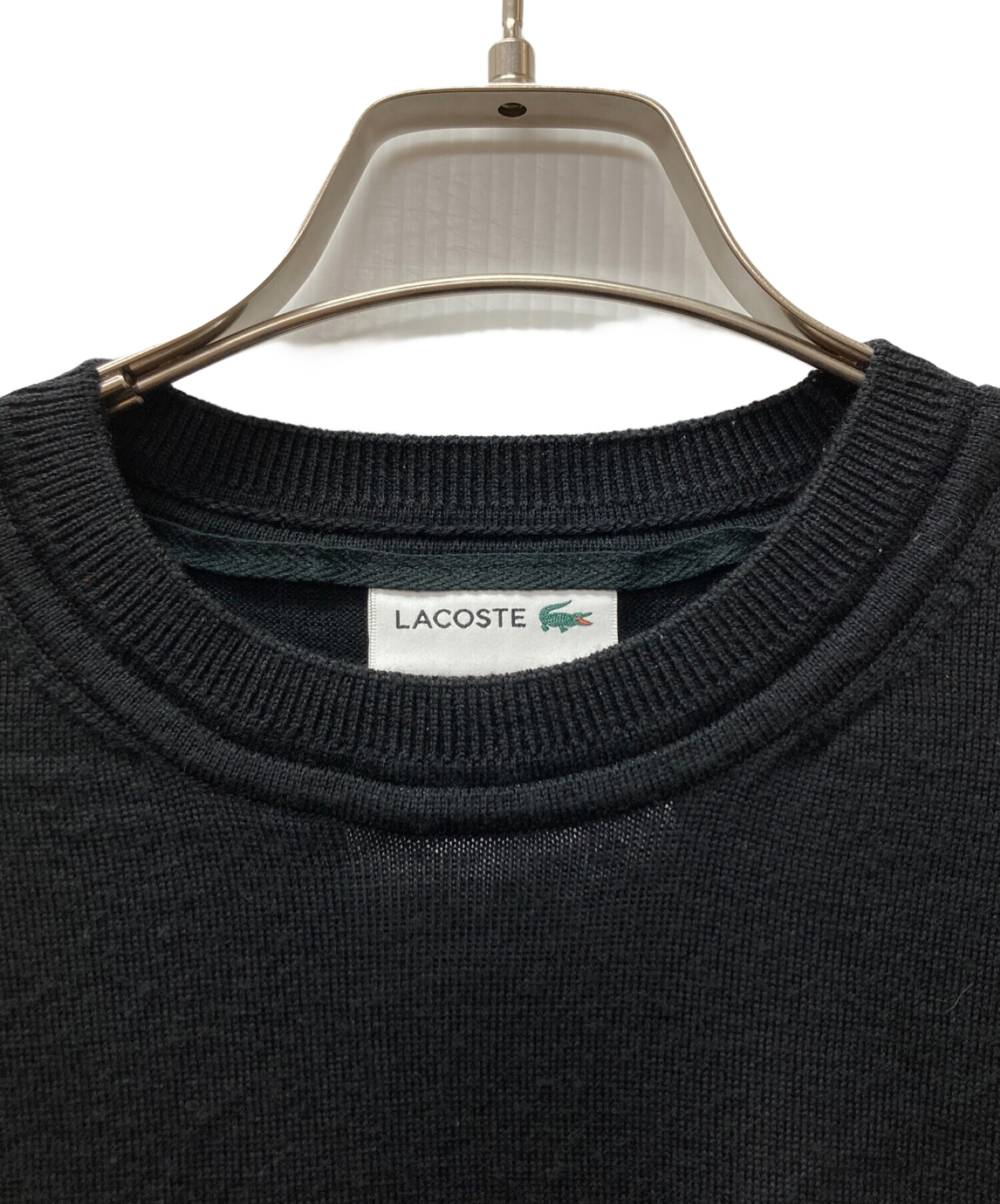 中古・古着通販】sacai (サカイ) LACOSTE (ラコステ) ドッキング長袖ウールニット ブラック サイズ:3｜ブランド・古着通販  トレファク公式【TREFAC FASHION】スマホサイト