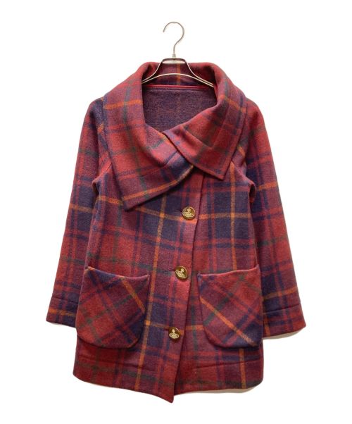 【中古・古着通販】Vivienne Westwood (ヴィヴィアンウエストウッド) チェックコート レッド サイズ:2｜ブランド・古着通販  トレファク公式【TREFAC FASHION】スマホサイト