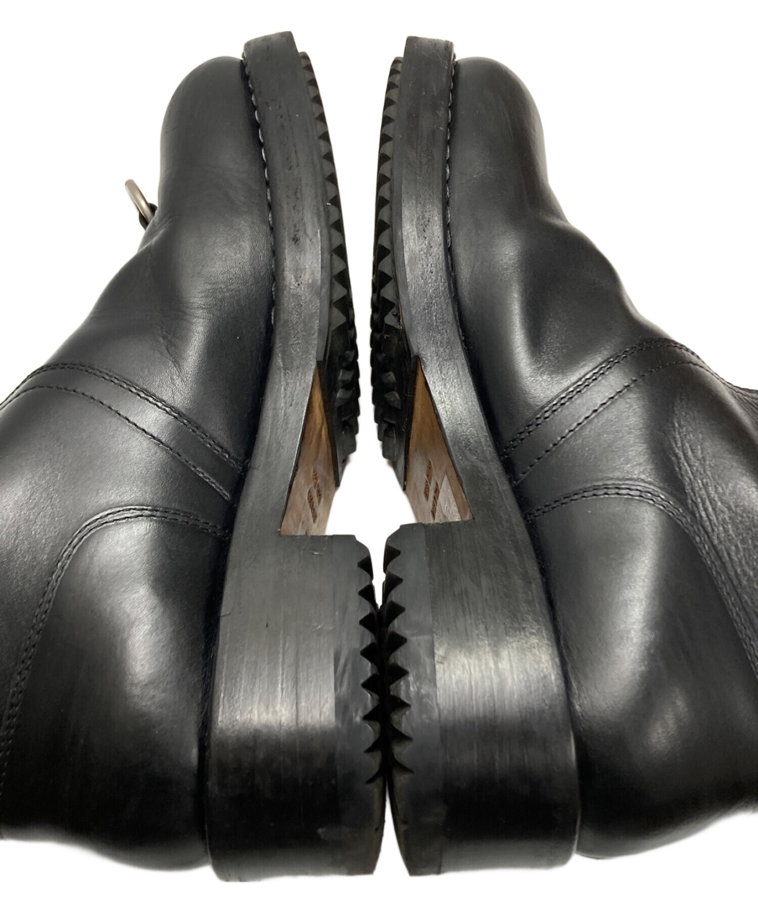 RAF SIMONS (ラフシモンズ) Leather Boot High Sole Asymmetric Rings ブラック サイズ:42