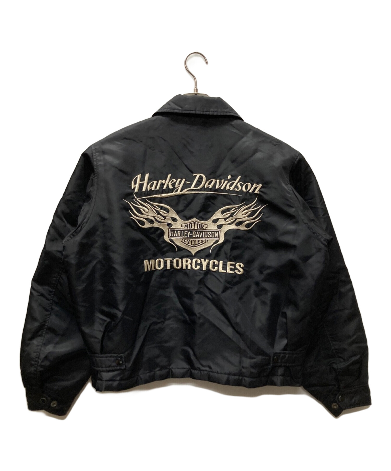 HARLEY-DAVIDSON (ハーレーダビッドソン) 刺繍ナイロンジャケット ブラック サイズ:L