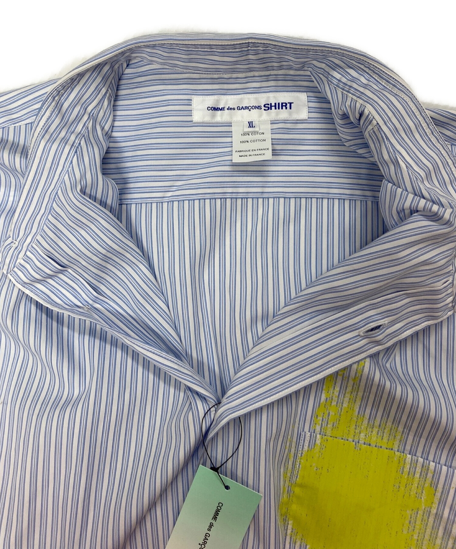 中古・古着通販】COMME des GARCONS SHIRT (コムデギャルソンシャツ) 半袖ペイントシャツ ブルー×ホワイト  サイズ:XL｜ブランド・古着通販 トレファク公式【TREFAC FASHION】スマホサイト