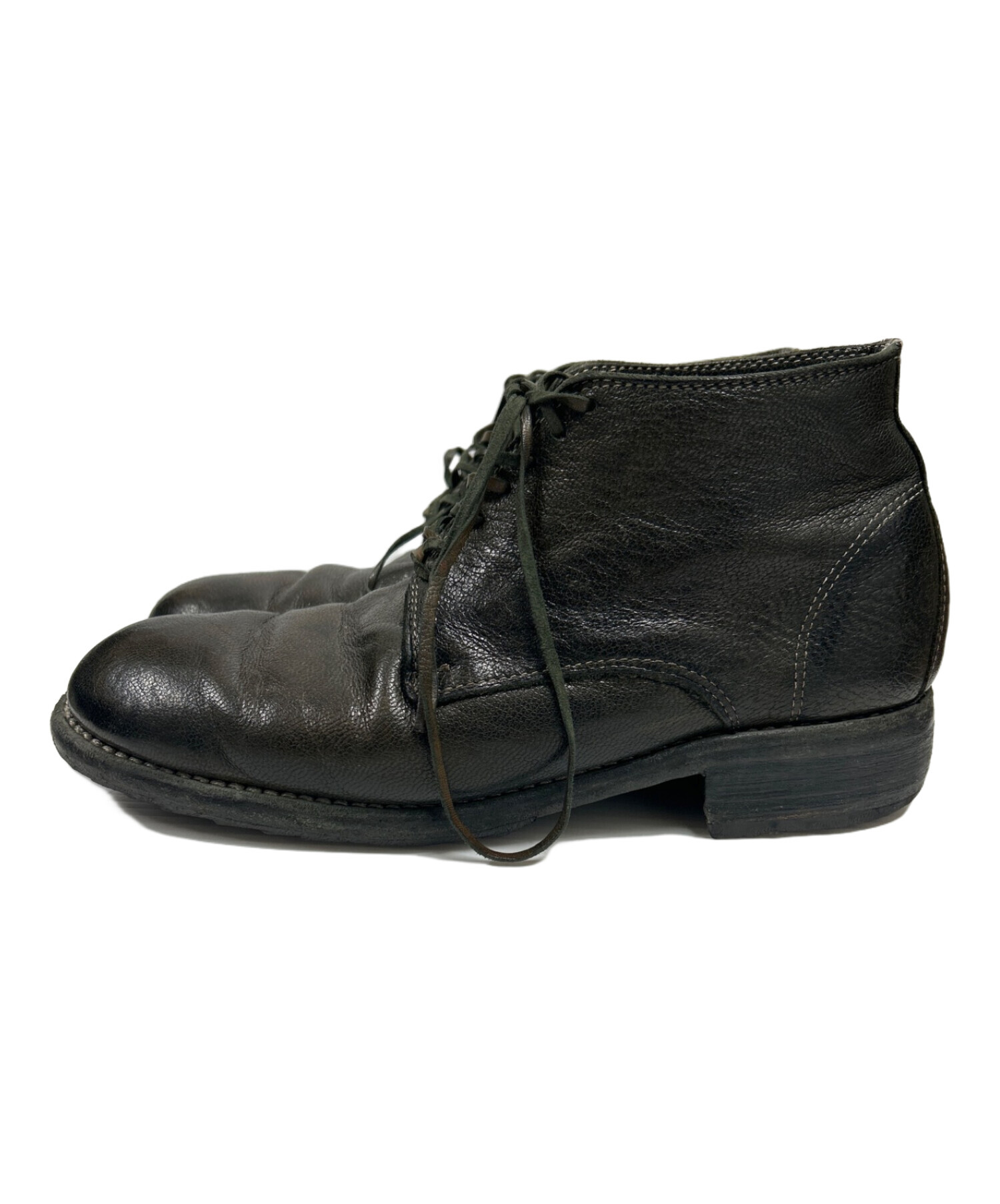 GUIDI (グイディ) レザーショートブーツ GOAT FULL GRAIN LINED ブラウン サイズ:40