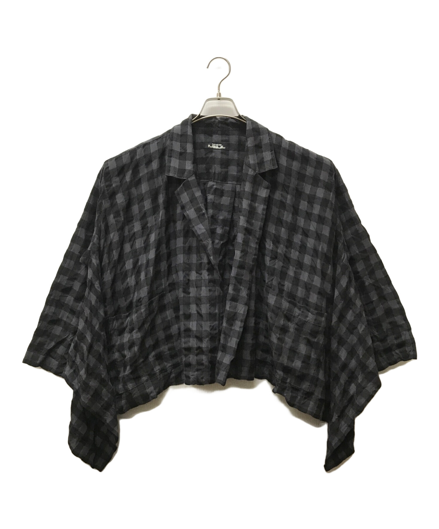 ISSEY MIYAKE PERMANENTE (イッセイミヤケ ペルマネンテ) チェックジャケット グレー×ブラック サイズ:SIZE M