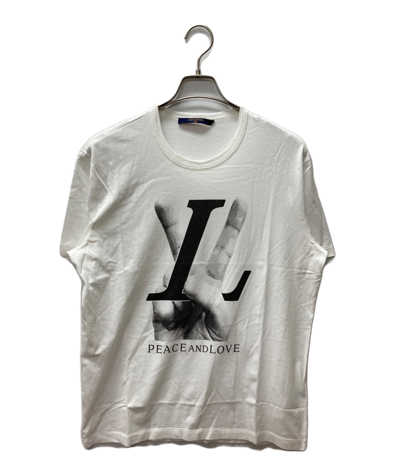 中古・古着通販】LOUIS VUITTON (ルイ ヴィトン) PEACE AND LOVEプリントTシャツ ホワイト サイズ:S｜ブランド・古着通販  トレファク公式【TREFAC FASHION】スマホサイト