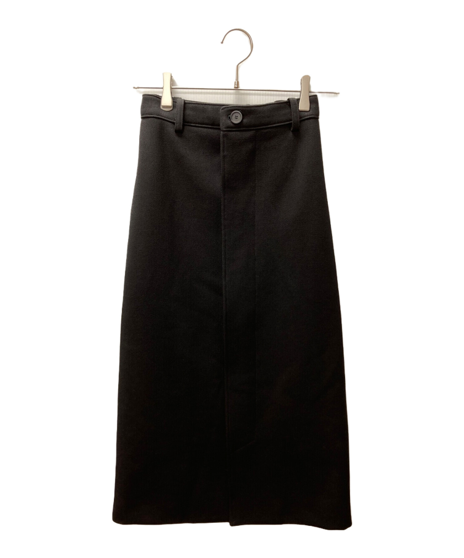 BALENCIAGA (バレンシアガ) ウール ボタン タイト スカート ブラック サイズ:34
