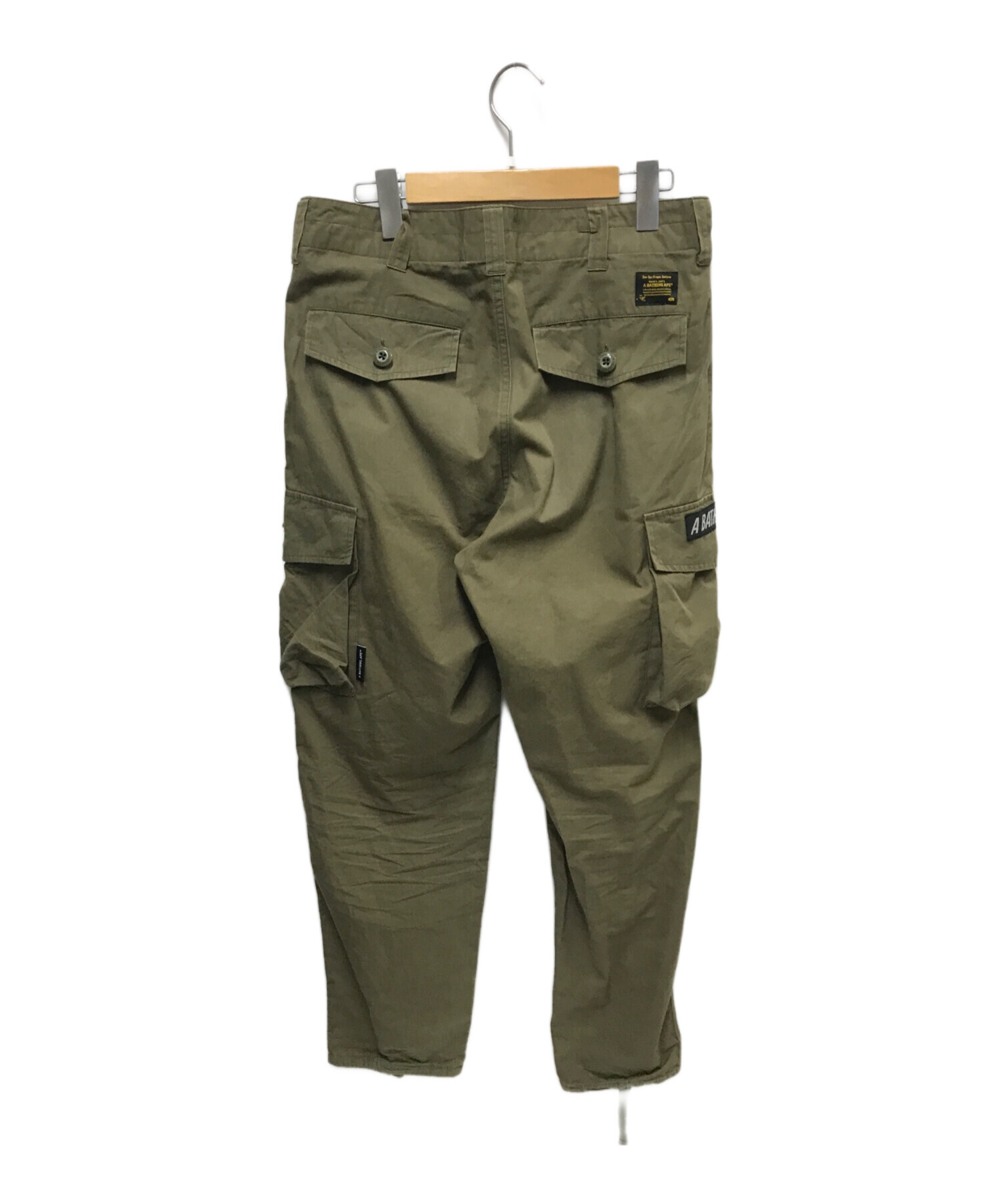 A BATHING APE (アベイシングエイプ) MILITARY WIDE CARGO PANTS カーキ サイズ:S