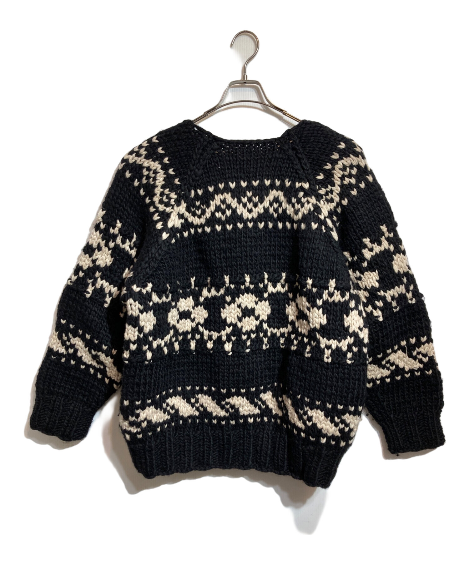 中古・古着通販】OLD JOE & Co. (オールドジョー) HAND COWCHAIN SWEATER ホワイト×ブラック  サイズ:40｜ブランド・古着通販 トレファク公式【TREFAC FASHION】スマホサイト