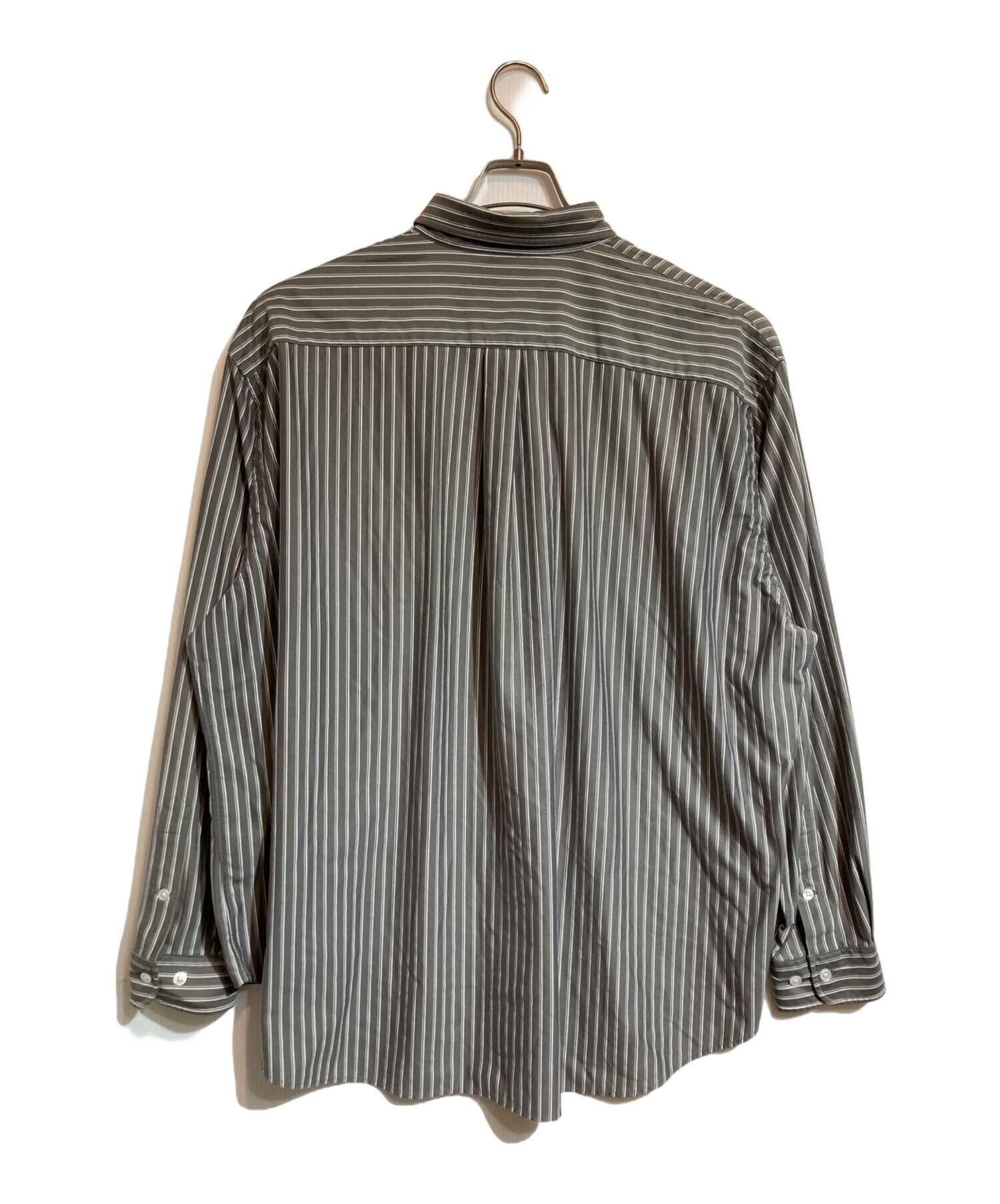 KANEMASA (カネマサ) THICKAND THIN STRIPE ROYAL OX DRESS KNIT SHIRT グレー サイズ:3