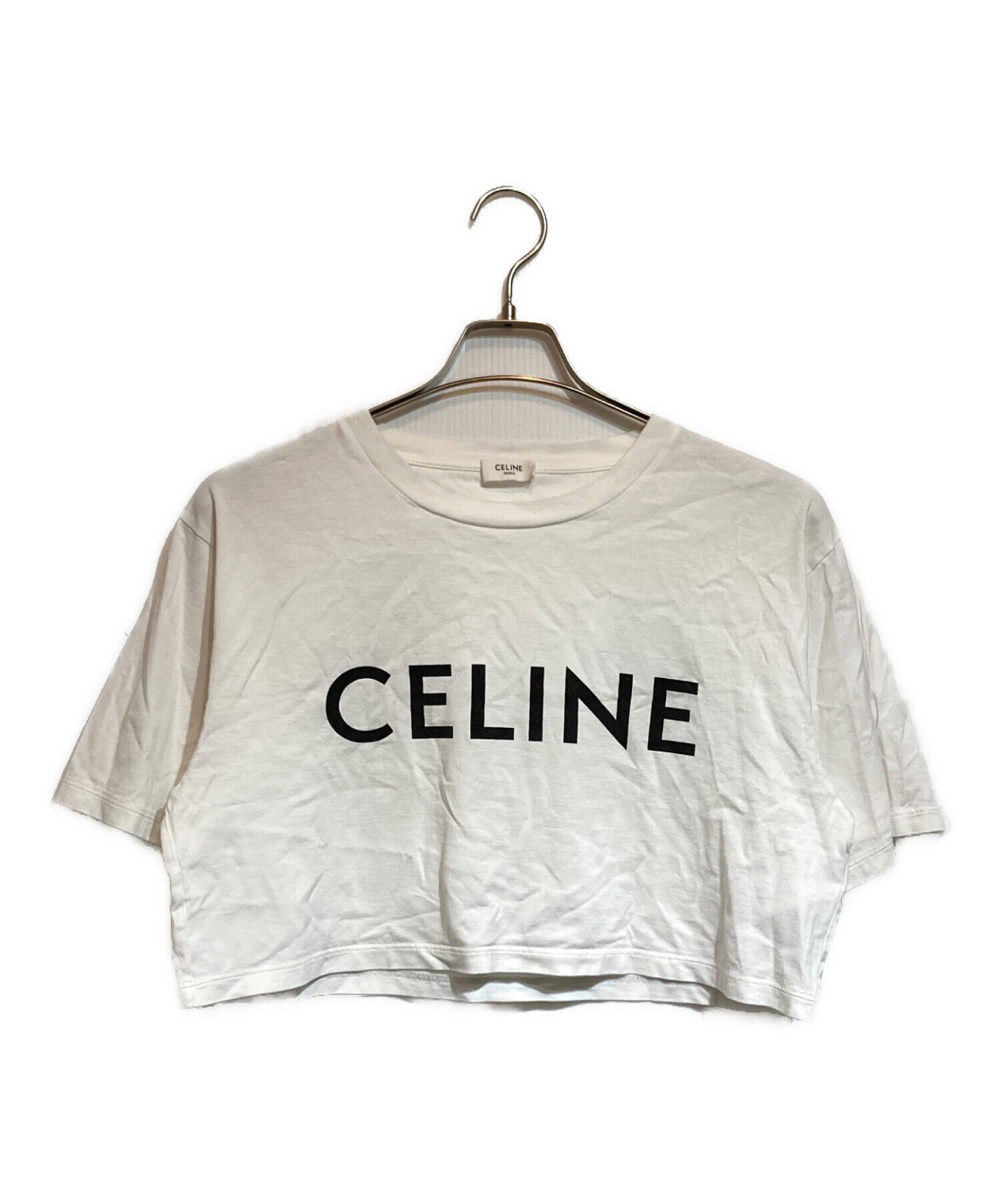 中古・古着通販】CELINE (セリーヌ) クロップド CELINE Tシャツ ホワイト サイズ:M｜ブランド・古着通販 トレファク公式【TREFAC  FASHION】スマホサイト