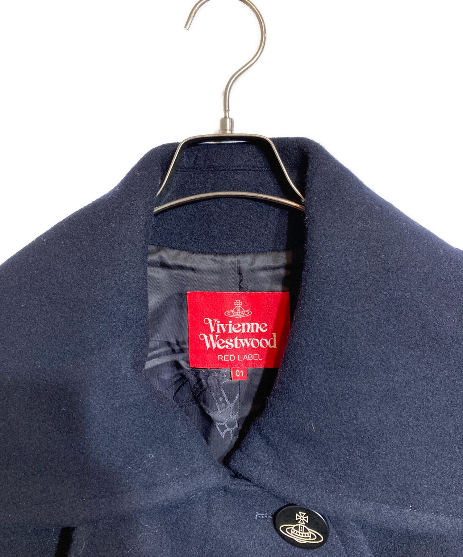 Vivienne Westwood RED LABEL (ヴィヴィアンウエストウッドレッドレーベル) オーブボタンウールコート ネイビー サイズ:01