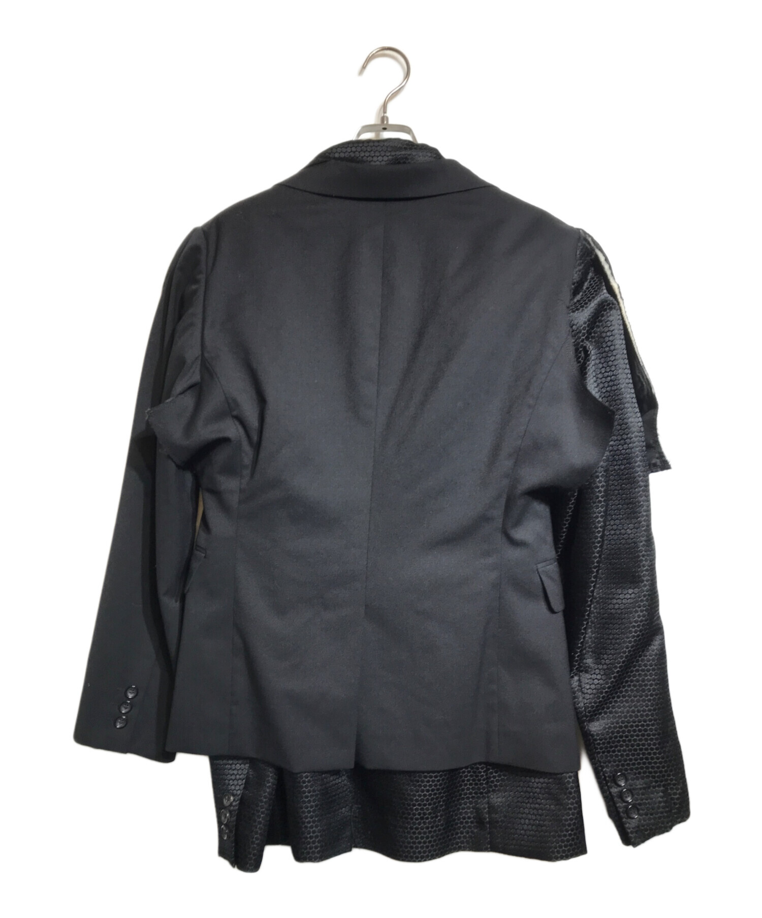 中古・古着通販】COMME des GARCONS HOMME PLUS (コムデギャルソンオムプリュス) ドッキング断ち切りテーラードジャケット  ブラック サイズ:S｜ブランド・古着通販 トレファク公式【TREFAC FASHION】スマホサイト