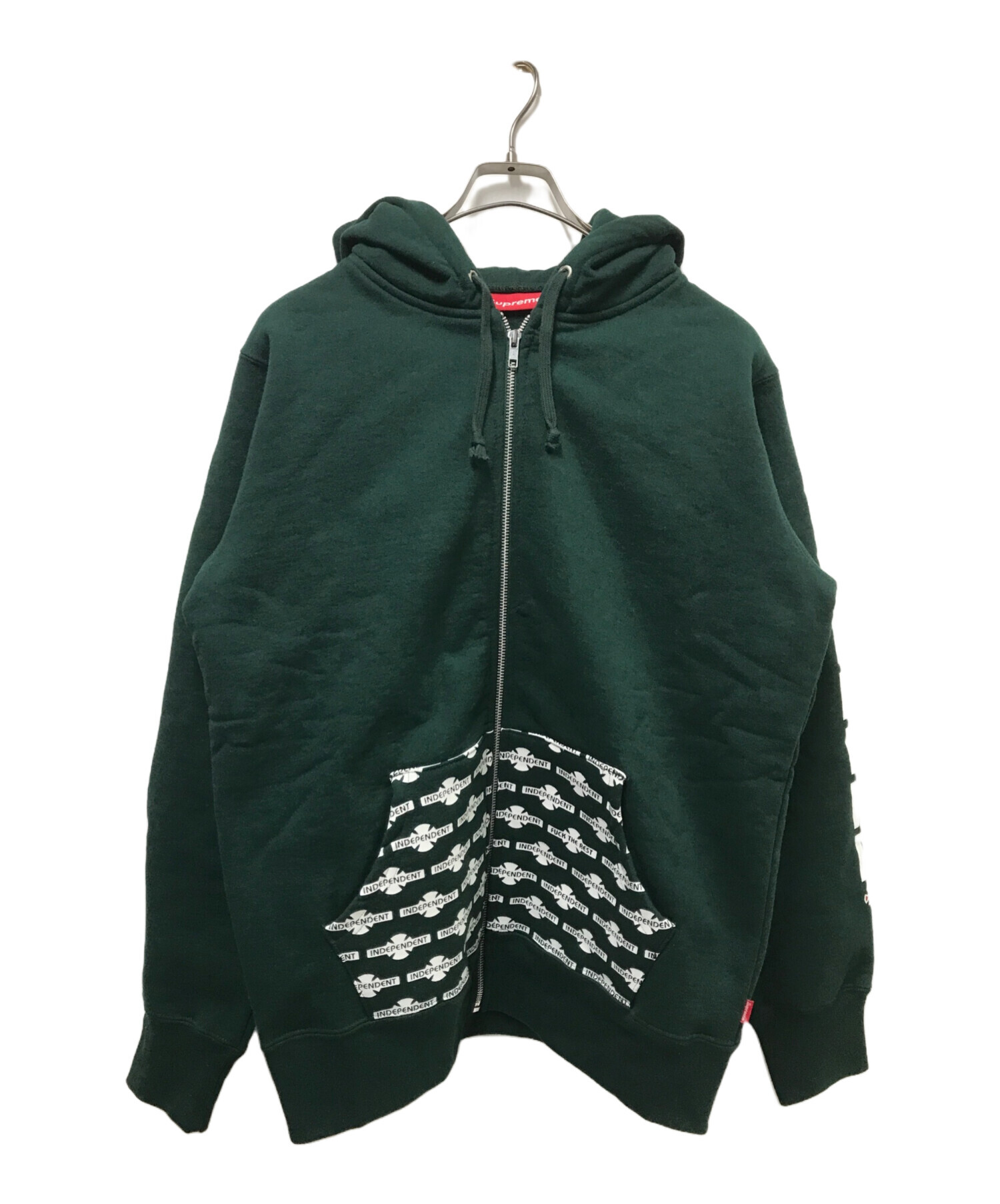 中古・古着通販】SUPREME (シュプリーム) INDEPENDENT (インディペンデント) ジップパーカー グリーン  サイズ:Medium｜ブランド・古着通販 トレファク公式【TREFAC FASHION】スマホサイト