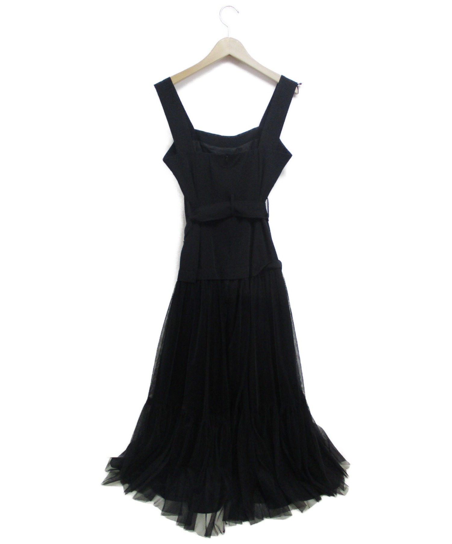 FRAY ID (フレイアイディー) チュールスカートタイトドレス ブラック
