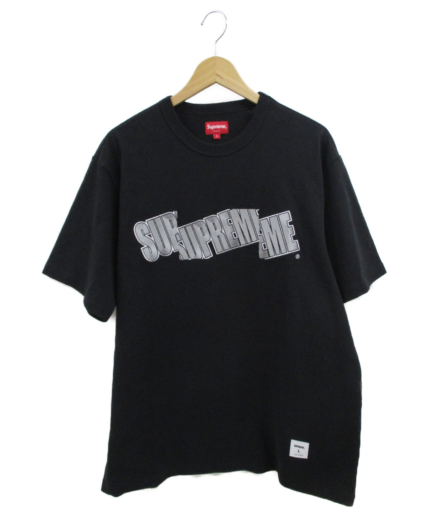 中古・古着通販】SUPREME (シュプリーム) Cut Logo S/S Top ブラック