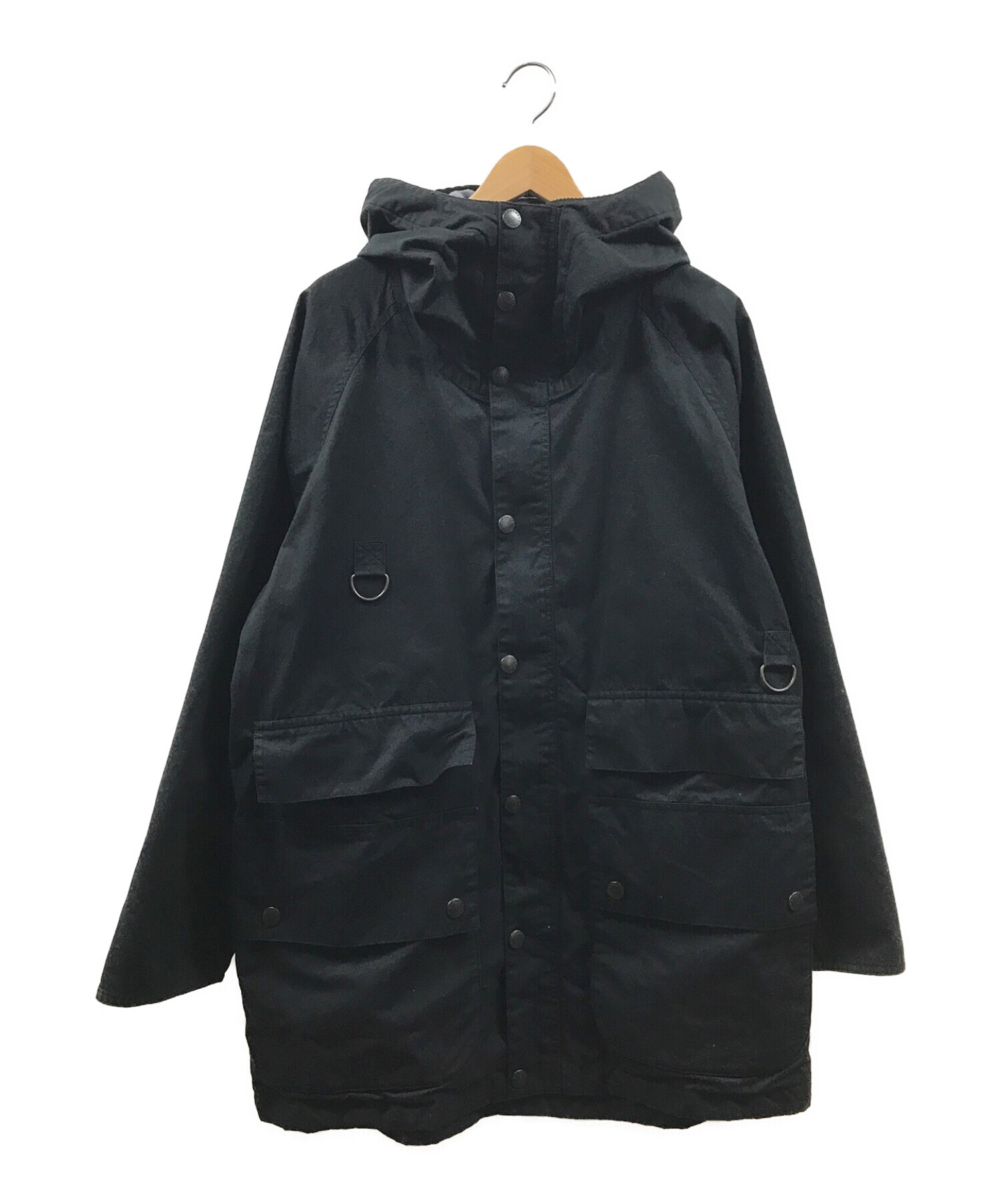 Barbour × Pilgrim Surf+Supply (バブアー×ピルグリム サーフ+サプライ) St. Ives Hooded  Coat/セントアイヴス フーデッド コート ブラック サイズ:36