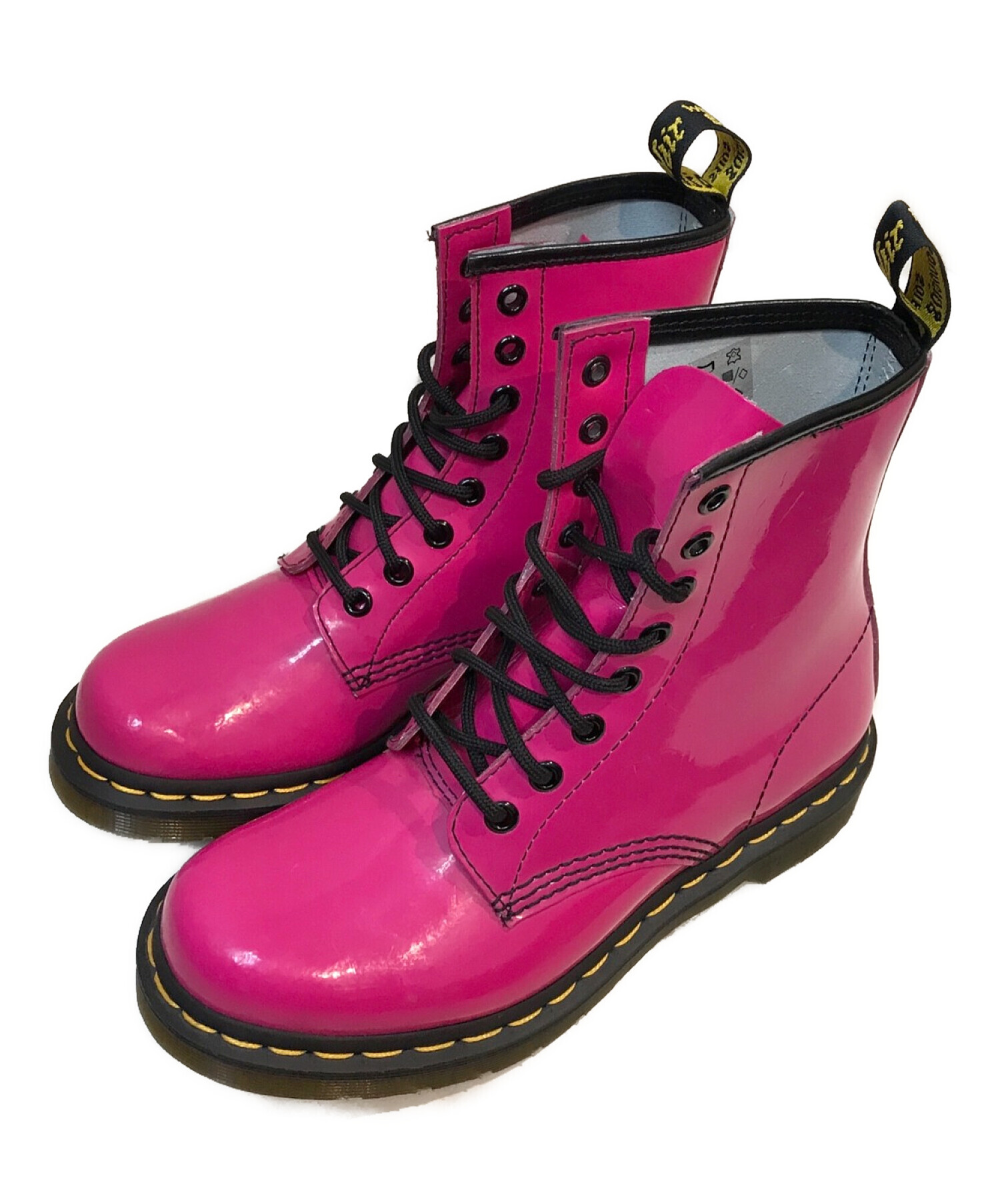 Dr.Martens (ドクターマーチン) エナメルブーツ ピンク サイズ:24