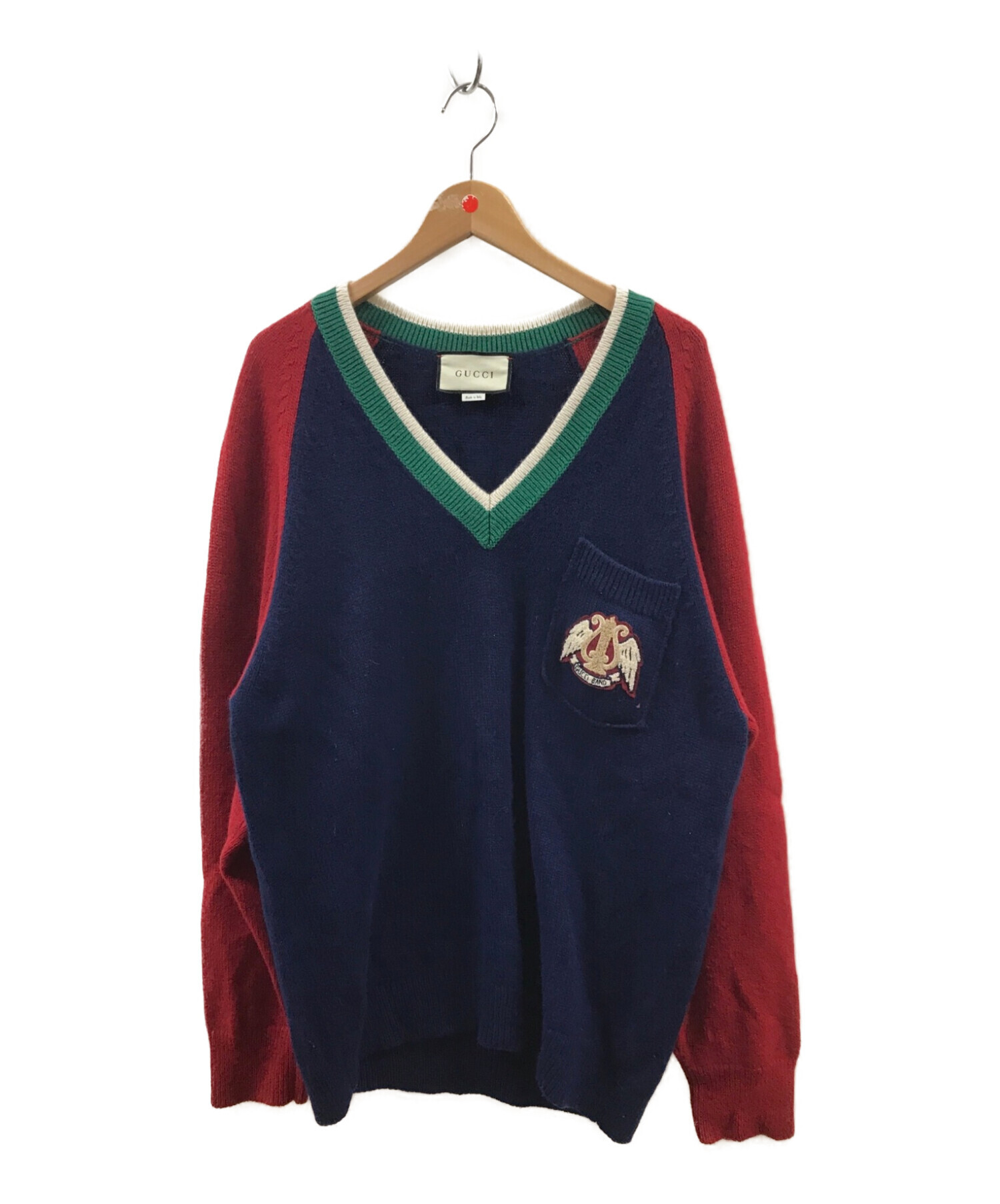 中古・古着通販】GUCCI (グッチ) BAND LOGO PATCH KNIT SWEATER ...