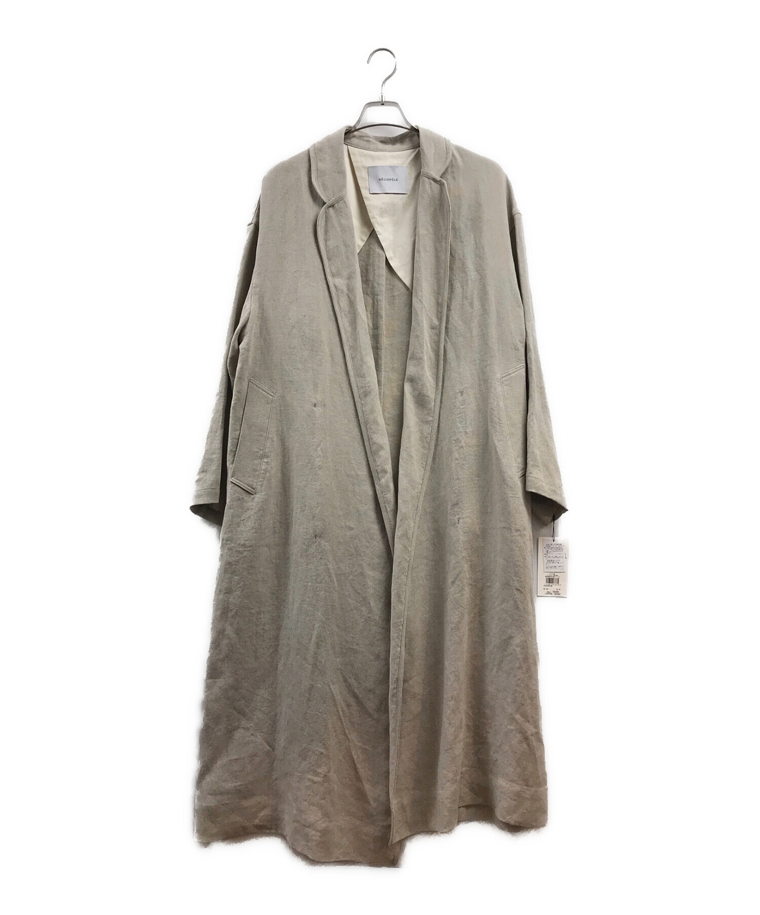 heliopole (エリオポール) DUNGAREES LINEN OVER COAT ベージュ サイズ:38 未使用品