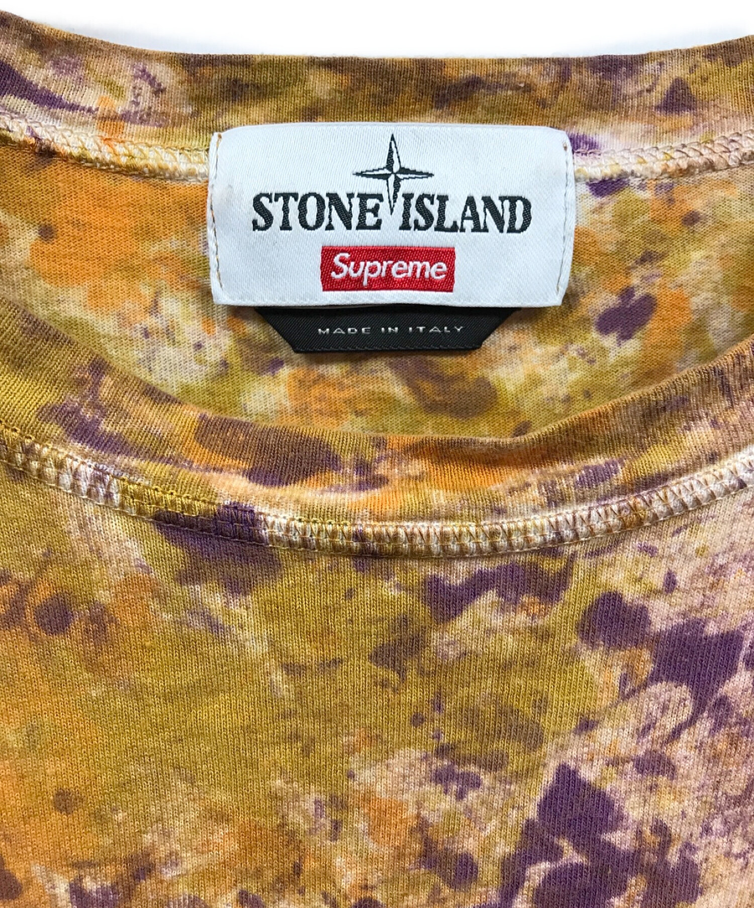 supreme×stone island (シュプリーム×ストーンアイランド) Embroidered Logo S/S Top ブラウン サイズ:L