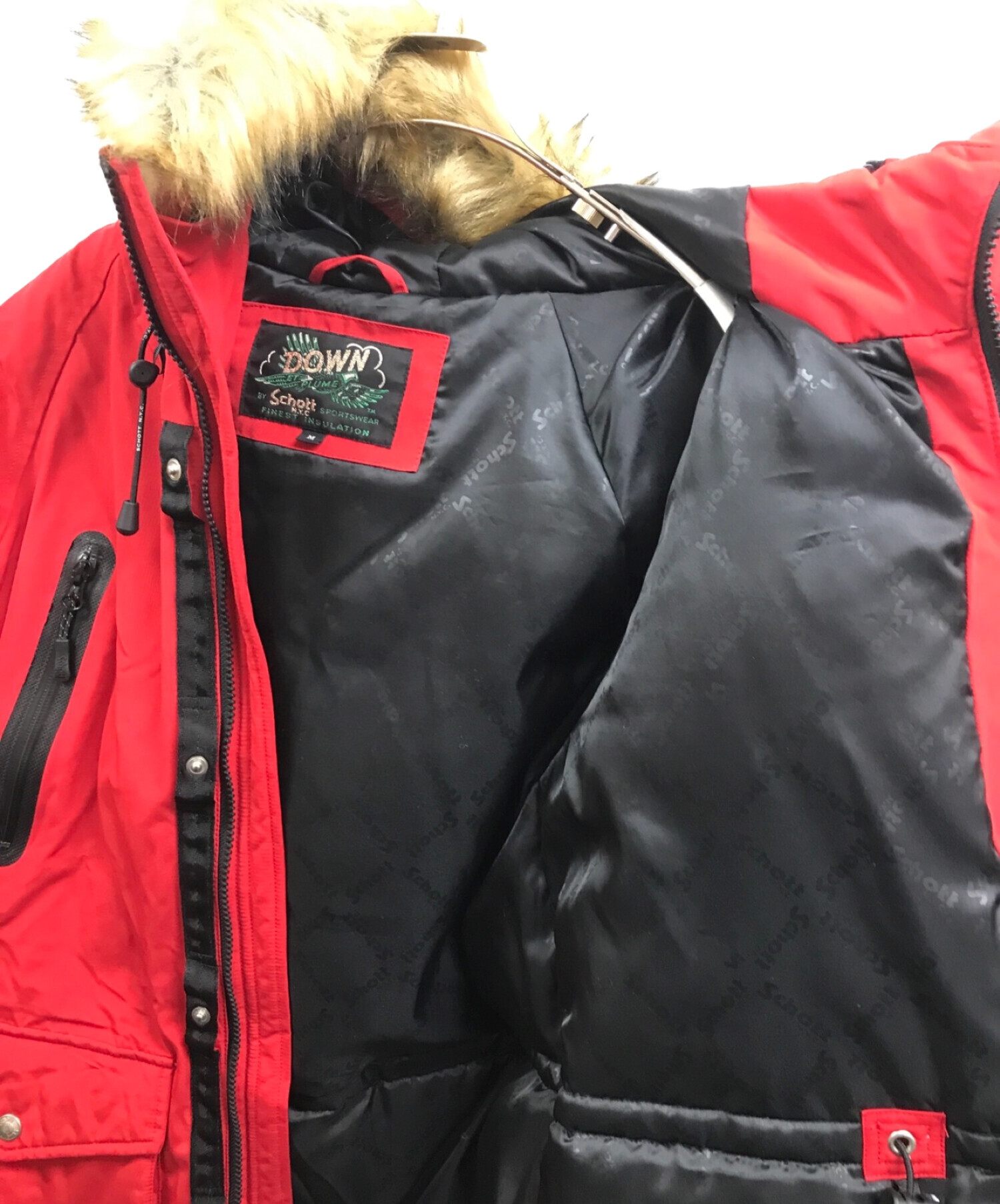 中古・古着通販】Schott (ショット) SNORKEL DOWN PARKA レッド サイズ