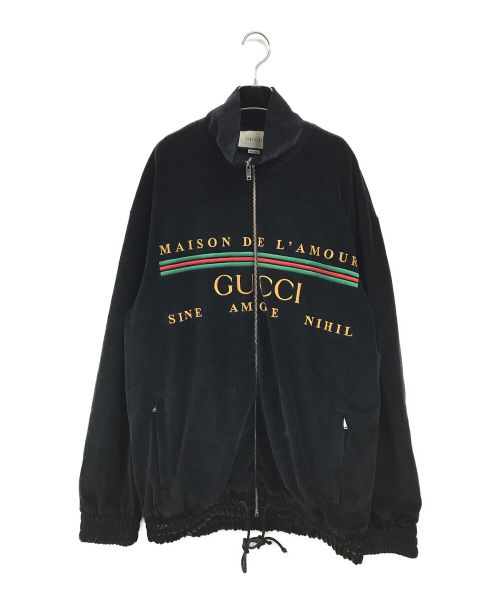 中古・古着通販】GUCCI (グッチ) ロゴエンブロイダリーベロアオーバー