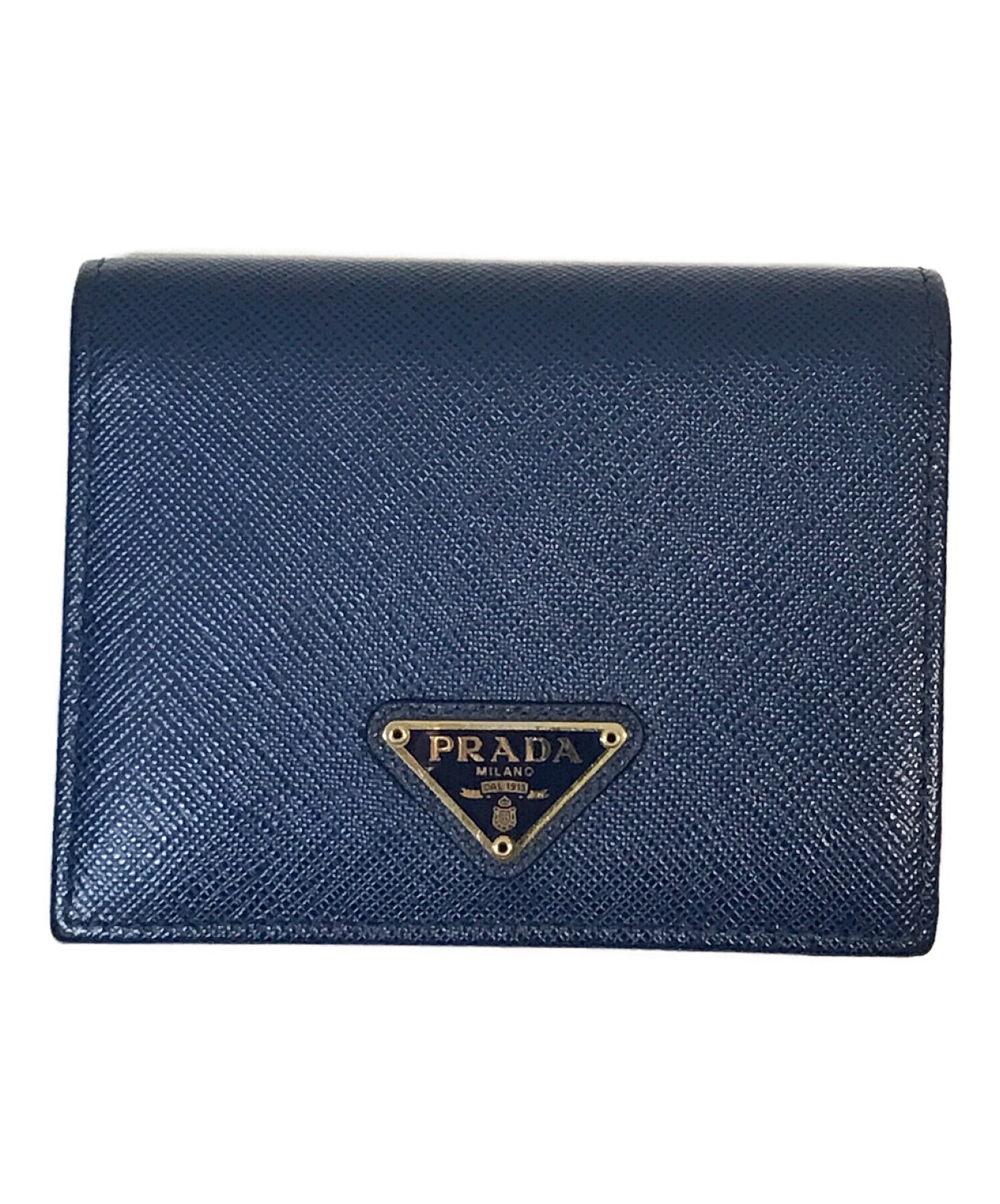 中古・古着通販】PRADA (プラダ) 2つ折り財布 ブルー｜ブランド・古着