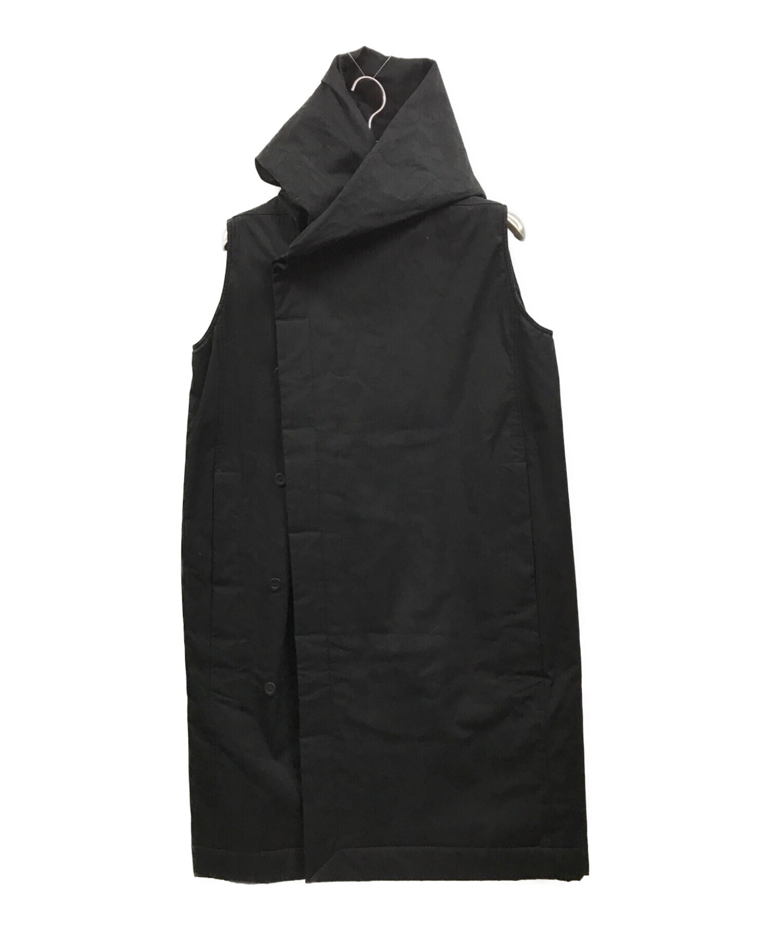 RICK OWENS (リック オウエンス) Long Hooded Sleeveless Jacket ブラック サイズ:40