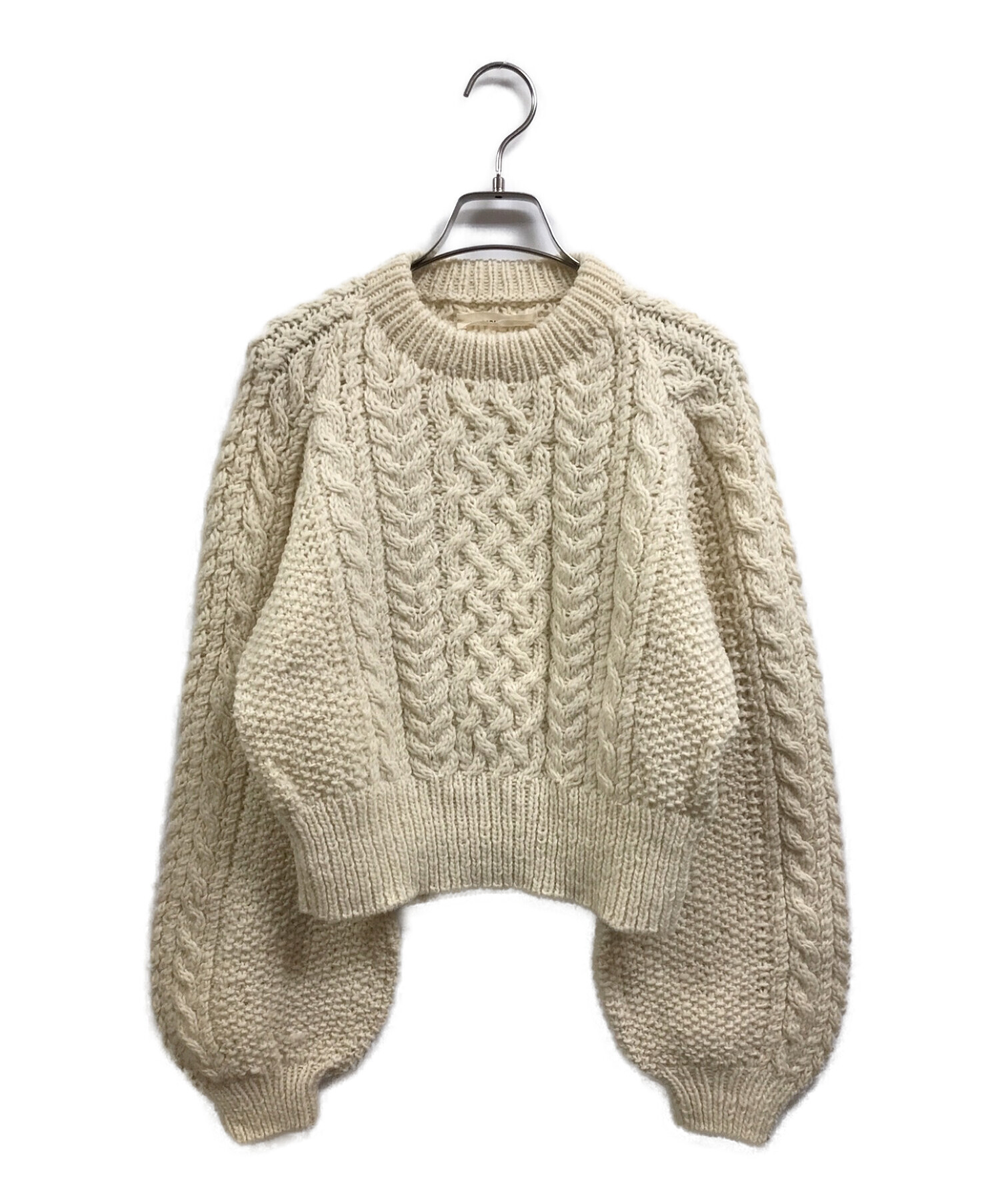 中古・古着通販】TODAYFUL (トゥデイフル) Cable Wool Knit ベージュ