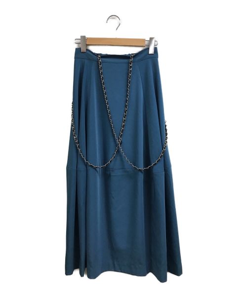 中古・古着通販】Ameri (アメリ) CHAIN SUSPENDER SKIRT ブルー サイズ