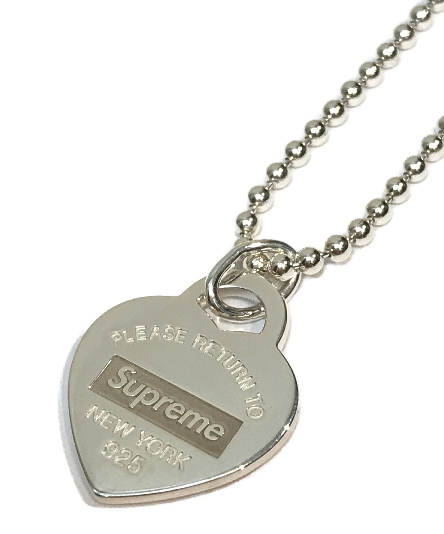 アクセサリーSupreme Tiffany Heart Tag Pendant Silver
