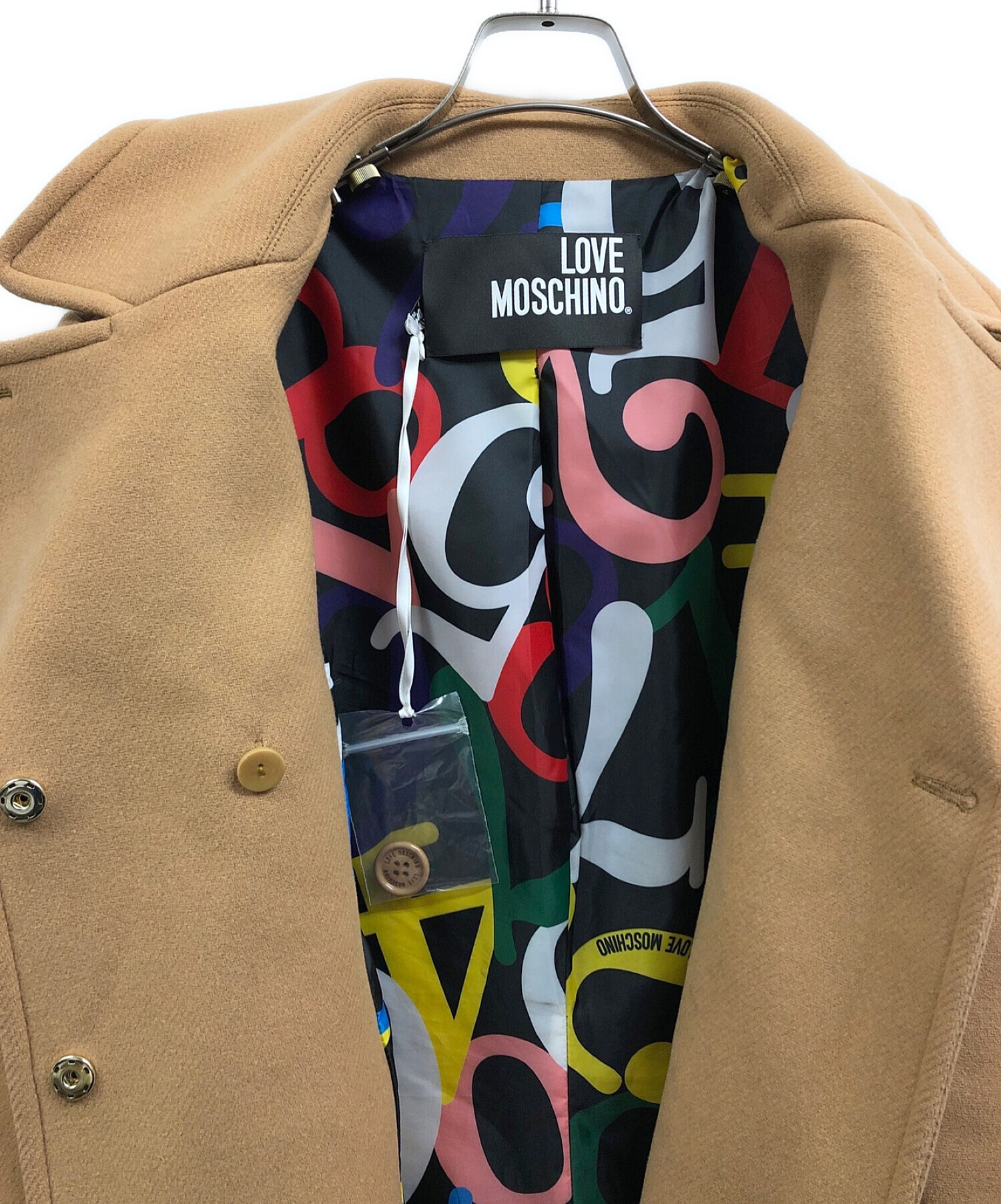 LOVE MOSCHINO (ラブモスキーノ) メルトンPコート ベージュ サイズ:40