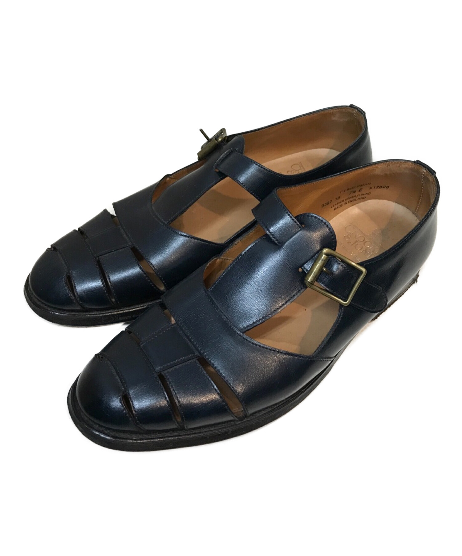 Crockett & Jones (クロケット＆ジョーンズ) FISHRMANグルカサンダル ネイビー サイズ:7 1/2