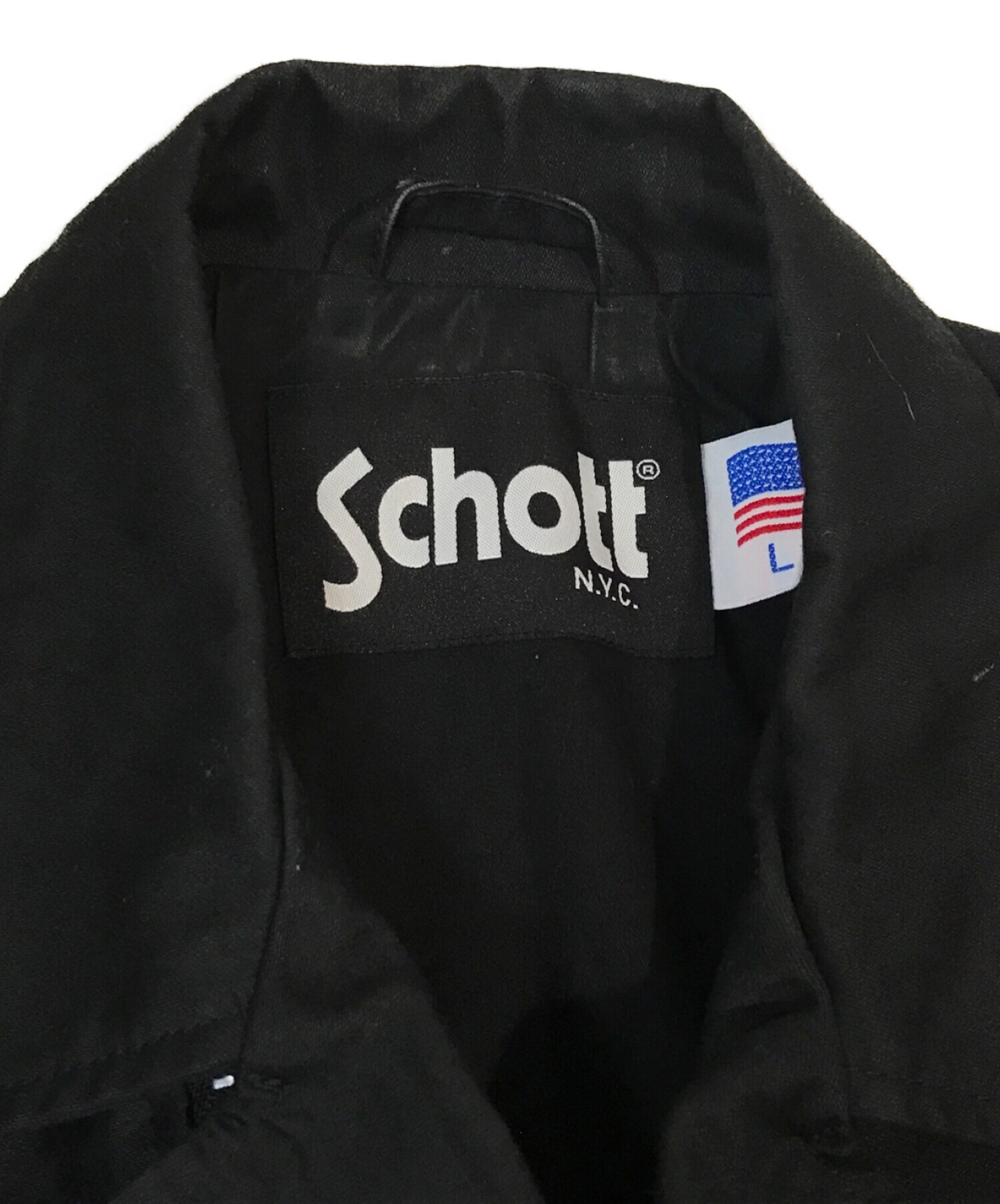 Schott (ショット) コットンダブルライダースジャケット ブラック サイズ:L