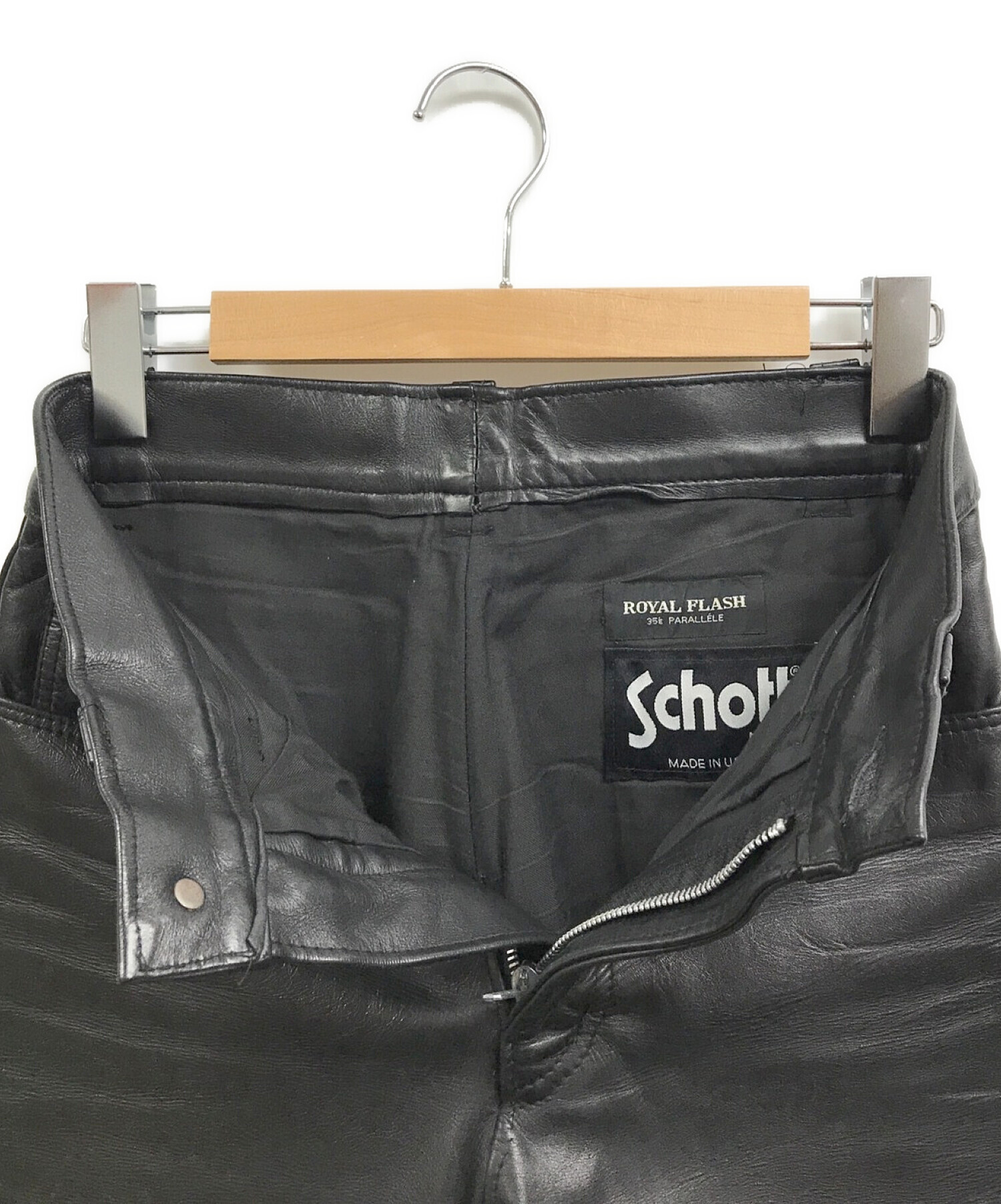 Schott (ショット) レザーパンツ ブラック サイズ:28