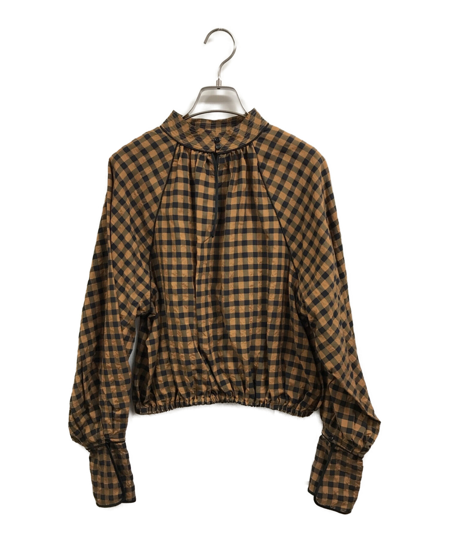 HOT得価TODAYFUL　ginghamcheck puff blouse トップス